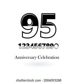 95 Year Anniversary Logo Vector Template Design Illustration