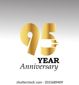 95 Year Anniversary Logo Vector Template Design Illustration