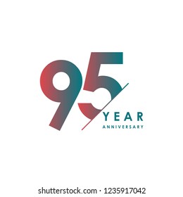 95 Year Anniversary Vector Template Design Illustration
