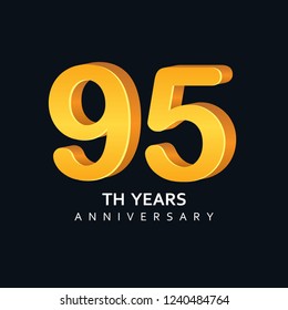 95 Year Anniversary Vector Template Design Illustration.