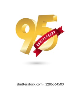 95 Year Anniversary Vector Template Design Illustration