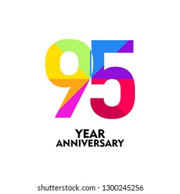 95 Year Anniversary Vector Template Design Illustration