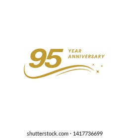 95 Year Anniversary Vector Template Design Illustration