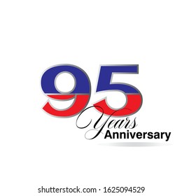 95 Year Anniversary Vector Template Design Illustration