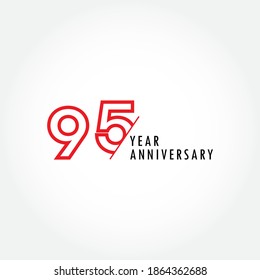 95 year anniversary vector template