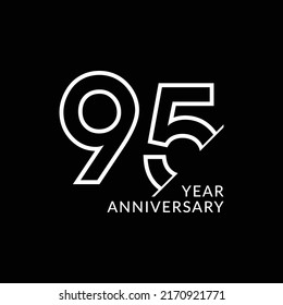 95 Year Anniversary Vector Template Design Illustration, Template Icons, Year Icons Vector svg