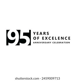 95 Year of Excellence Anniversary Celebration Vector Template Design Illustration svg