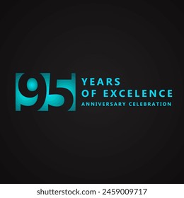 95 Year of Excellence Anniversary Celebration Vector Template Design Illustration svg