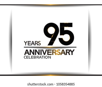 95 years anniversary black color simple design isolated on white background for celebration