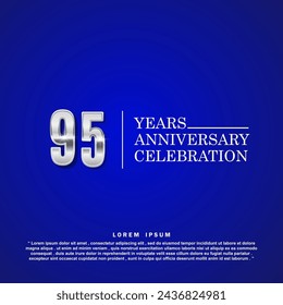 95 Years anniversary celebration 3d vector template design illustration svg