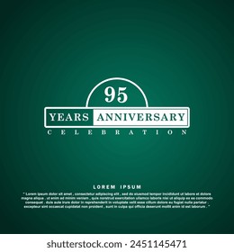 95 years anniversary celebration 3d vector template design illustration svg