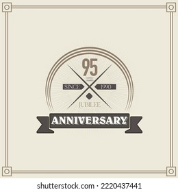 95  years anniversary celebration design template. 95th vintage logo vector illustrations.
