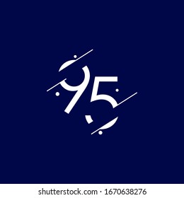 95 Years Anniversary Celebration Elegant Number Vector Template Design Illustration