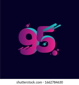 95 Years Anniversary Celebration Gradient Purple Number Vector Template Design Illustration