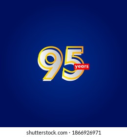 95 Years Anniversary Celebration Line Vector Template Design Illustration