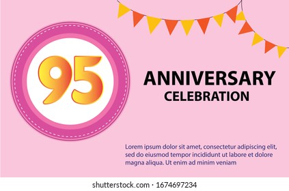 95 years anniversary celebration logo vector template design