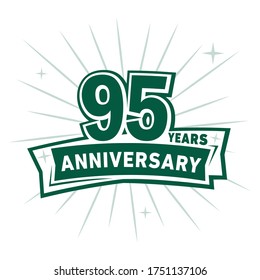 95 years anniversary celebration logo. 95th design template. Vector and illustration.