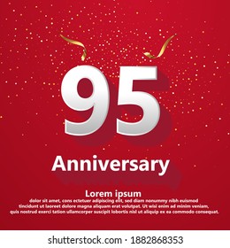 95 years anniversary celebration logo vector template design