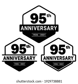 95 years anniversary celebration logotype. 95th anniversary logo collection. Set of anniversary design template. Vector and illustration. svg