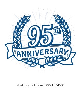 95 years anniversary celebration logotype. 95th anniversary logo. Vector and illustration.