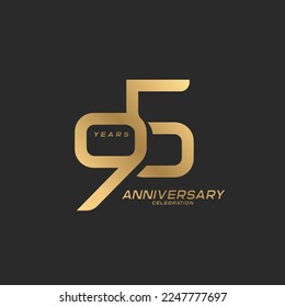 95 years anniversary celebration logotype with modern elegant number