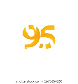 95 Years Anniversary Celebration Number Vector Template Design Illustration