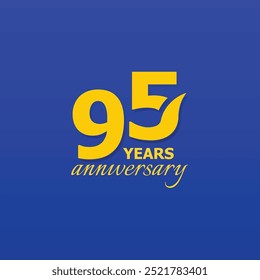 95 Years Anniversary Celebration Number Vector Design Collection