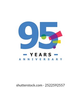 95 Years Anniversary Celebration Number Collection Design Fun