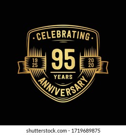 95 years anniversary celebration shield design template. 95th anniversary logo. Vector and illustration.