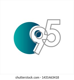 95 Years Anniversary Celebration Vector Template Design Illustration