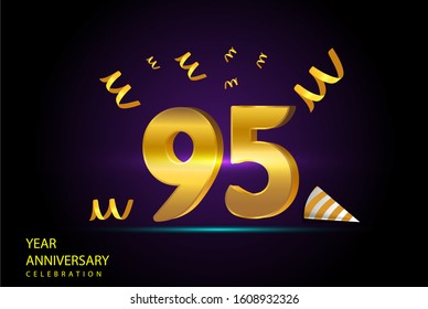 95 Years Anniversary Celebration Vector Template Design Illustration