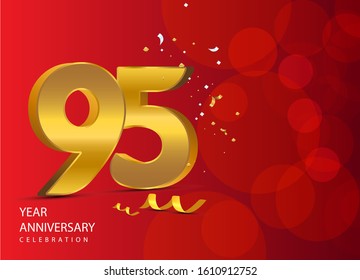 95 Years Anniversary Celebration Vector Template Design Illustration