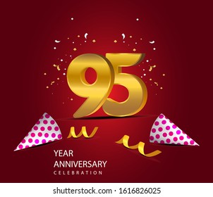 95 Years Anniversary Celebration Vector Template Design Illustration