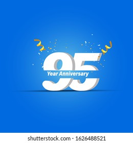 95 Years Anniversary Celebration Vector Template Design Illustration