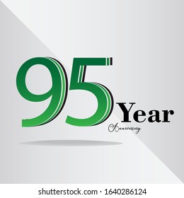 95 Years Anniversary Celebration Vector Template Design Illustration