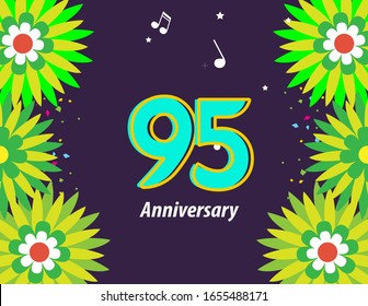 Design-Illustration für die Vektorillustration des 95-jährigen Jubiläums
