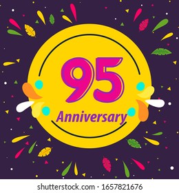 Ilustración de diseño de plantillas vectoriales de celebración de 95 años