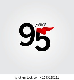 95 Years Anniversary Celebration Vector Template Design Illustration