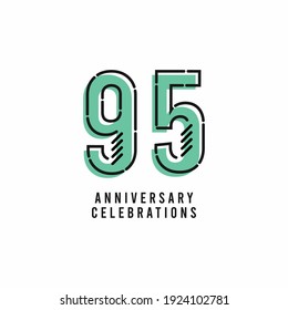 Ilustración de diseño de plantillas de vectores de celebración de 95 años