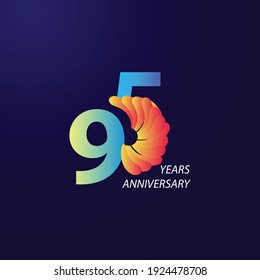 95 Years Anniversary Celebration Vector Template Design Illustration