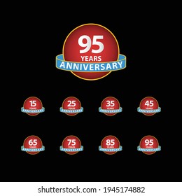 95 Years Anniversary Celebration Vector Template Design Illustration