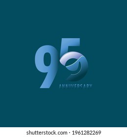 95 Years Anniversary Celebration Vector Template Design Illustration
