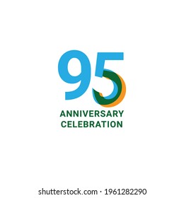 95 Years Anniversary Celebration Vector Template Design Illustration