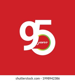 95 Years Anniversary Celebration Vector Template Design Illustration