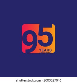 Ilustración de diseño de plantillas de vectores de celebración de 95 años