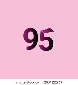 95 Years Anniversary Celebration Vector Template Design Illustration