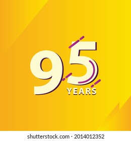 95 Years Anniversary Celebration Vector Template Design Illustration