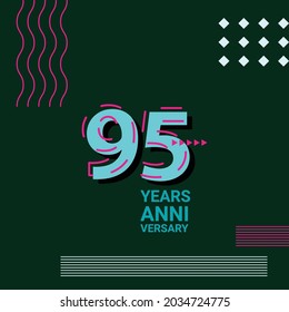 Ilustración de diseño de plantillas de vectores de celebración de 95 años