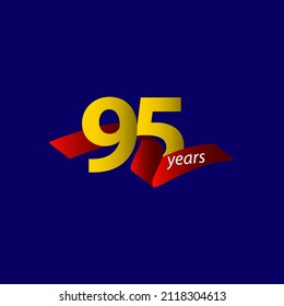 Ilustración de diseño de plantillas de vectores de celebración de 95 años