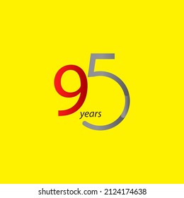 95 Years Anniversary Celebration Vector Template Design Illustration